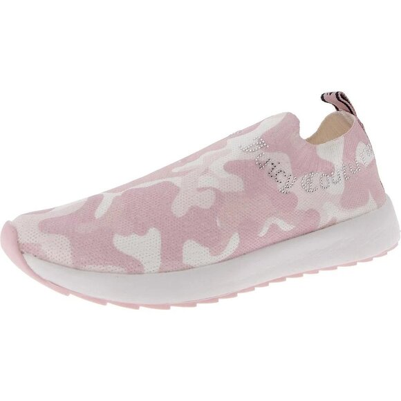 SIZE 9 Juicy Couture Avarie Knit Slip-on Joggers Sneakers - Pink Camo Studded - Picture 2 of 16